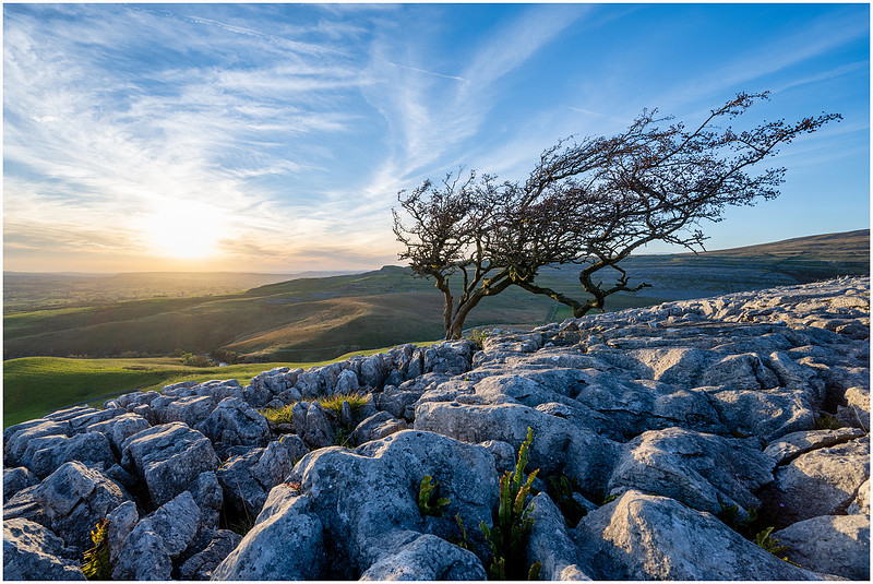 Morecambe bay sunset, Twistleton Scar, Ingleborough