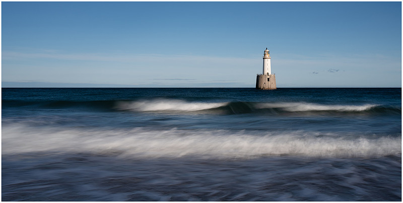 Incoming wash, Rattray Head Lighthouse, Scotland.
