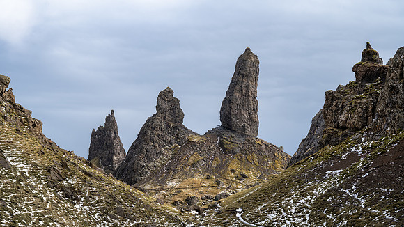 Its a very eerie walk through the small valley between the pinnacles and the mass of Storr.