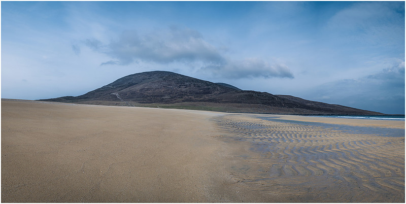 Ripples created by the tide at the flattest part of the beach, Sgarasta Mhor Beach, Lewis and Harris, Scotland.