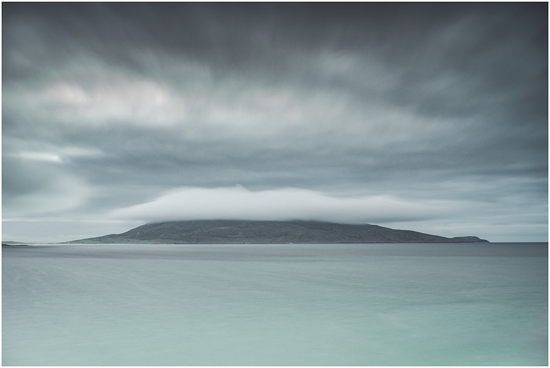 Ceapabhal cloudscape, Nisabost beach, Isle of Harris, Scotland