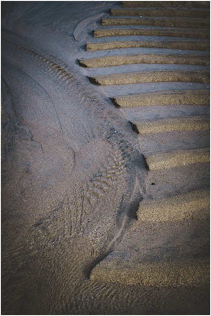 Darker sediment creates contrast in the ripples on Sgarasta Mhor Beach, Lewis and Harris, Scotland,